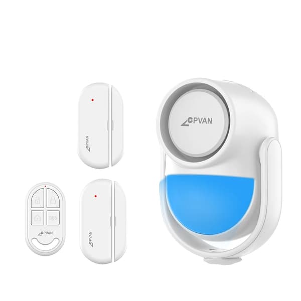 Rörelsedetektor Alarm, Högkänslig Sensor, 120dB Ljud,Kit B Vit
