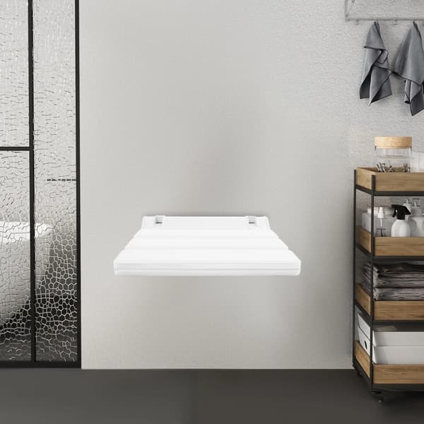 Fällbar Duschsits, Väggmonterad, Hållbar Design,VIT