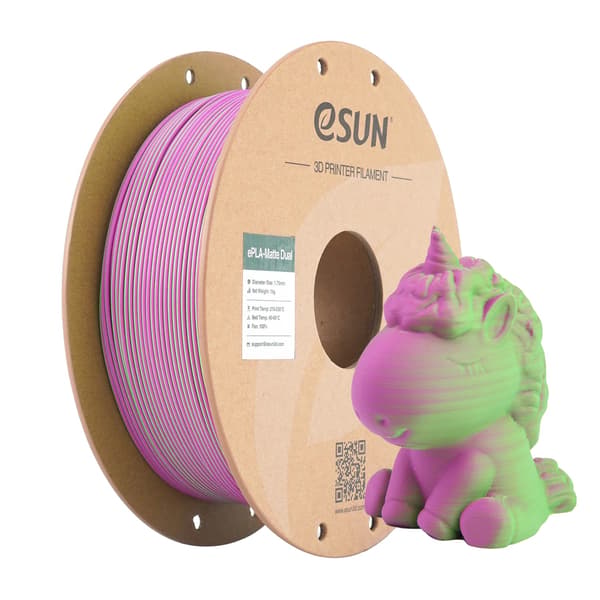 3D-printer filament, mat finish, dual farvekapacitet,Grøn Pink