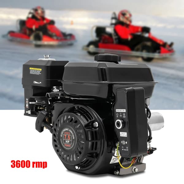 Gasmotor, 4-takts, elektrisk startmulighed,sort