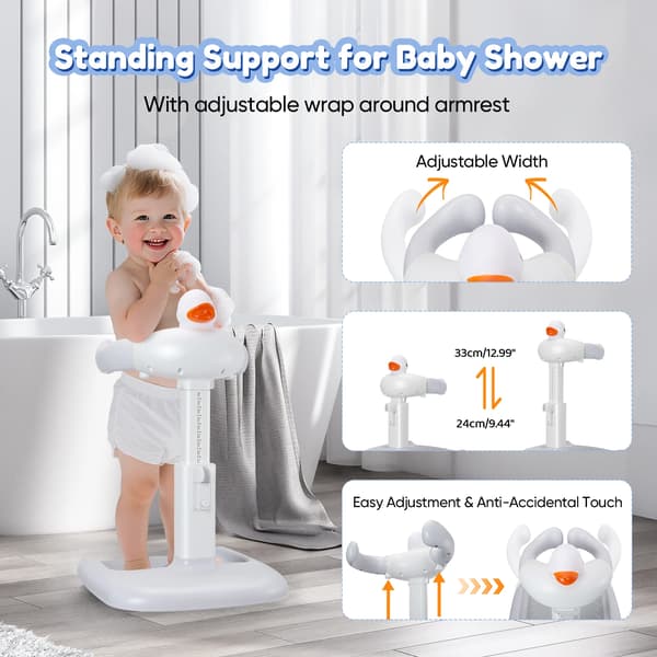 Babyduschställ, Höjdjusterbart 17.71\"-23.62\", Bredd justerbart 9.44\"-12.99\", Passar 8-36 månader, Stabil triangulär design, Verktygsfri montering