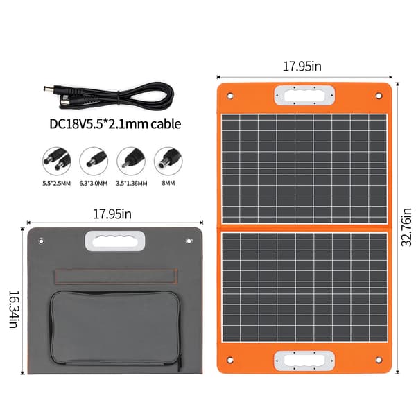 Solcellsladdare, Fällbar Design, 60W Effektutgång,TSP18V60W