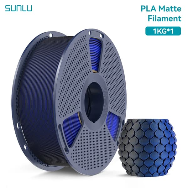 PLA Filament, Mat Finish, Høj Præcision 1.75mm,Sort Blå
