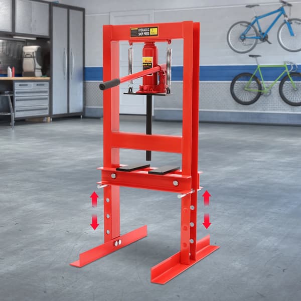 Hydraulisk Press, Manuell Drift, 6 Ton Kapacitet,Röd