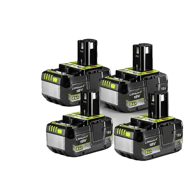 Erstatningsbatteri, 18V, 8000mAh kapacitet,4PCS 8.0AH Batteri
