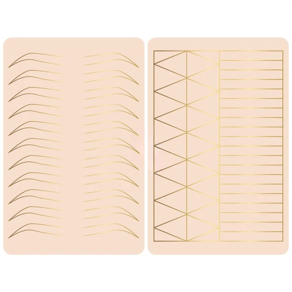 Microblading Øvehud, Dobbelt-Sidet Brug, Realistisk Oplevelse,Guld Linje