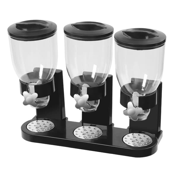 Trippel Cereal Dispenser, Multi-Container Förvaring, Lätta Utdelningsknappar,Klar
