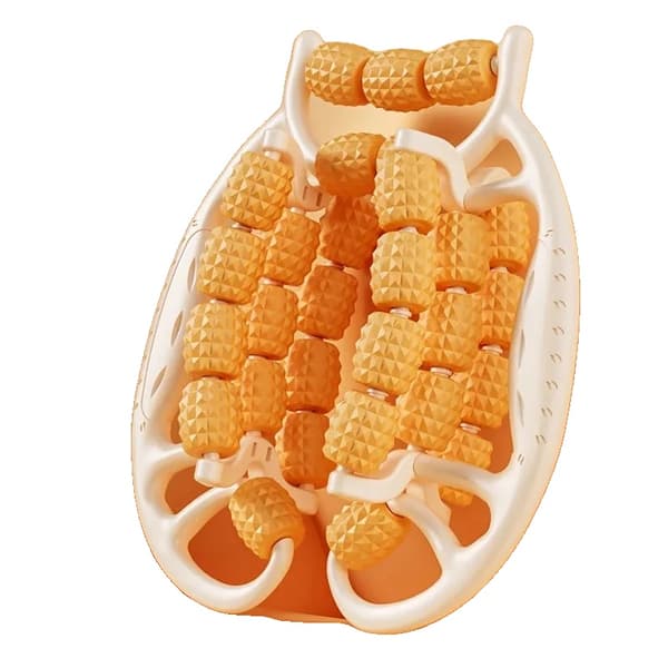 Massage Roller, Justerbar Längd, Arton Oberoende Rullar,29 rundor orange