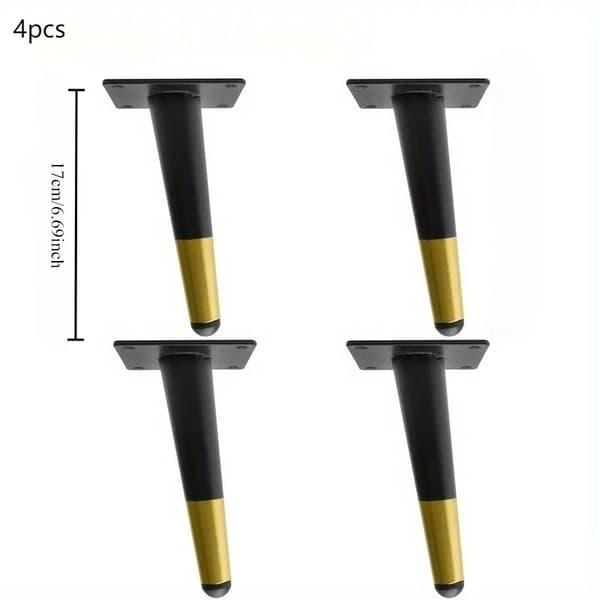 Möbelben, Solid Metall, Mid-Century Modern Design,4st17cmSvartGuldOb