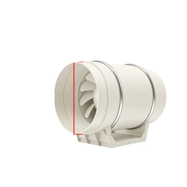 Inline Fläkt, Hög Luftflöde, Tyst Drift,200mm Vit, 220 V-c, EU-c