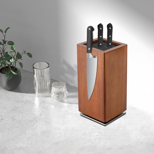 Magnetisk knivblock, 360° roterbar, högkvalitativ förvaring,Brun