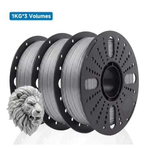 3D-printer filament, 1,75 mm diameter, miljøvenligt materiale,Grå * 3