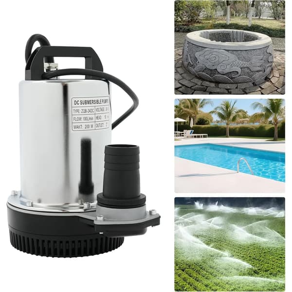 Nedsänkt Pump, 200W Effekt, 22 Gal/min Flödeshastighet, Rostfritt Stål Material, IP56 Säkerhetsklassning, Kompakt Design