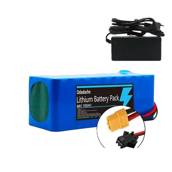 Litiumjonbatteripack, 100Ah kapacitet, 48V spänning, XT60-SM-laddare