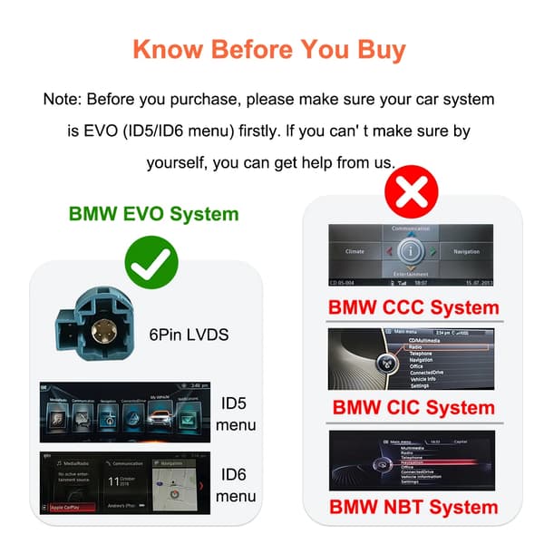 Carplay Decoder, Kompatibel med luksusbils NBT-systemer, Nem installationssupport,EVO System