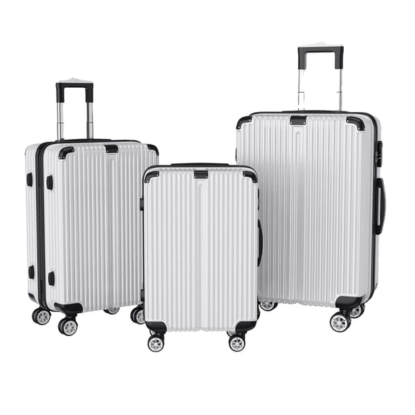 Bagageset, Hållbart ABS-material, 360 ° Svänghjul,Silver-stilA