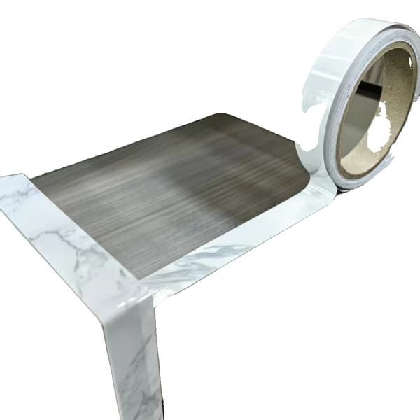 Kantbånd, PVC-materiale, Selvklæbende anvendelse,Hvid marmor, 2cm