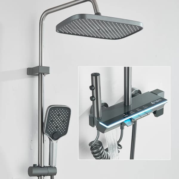 Brusesystem, Fire funktioner, LED-belysning,Grå A