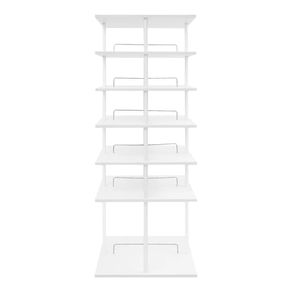 Sko Rack, 6-Lags Organizer, 360° Rotérbar,Hvid