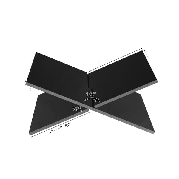 Acryl Bogstand, X-formet Design, Pladsbesparende Funktionalitet,sort
