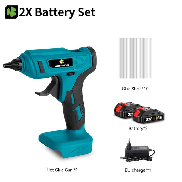 Hot Melt Limstift, Trådløs, Inkluderer 10 Limstænger,2xBatteri Sæt