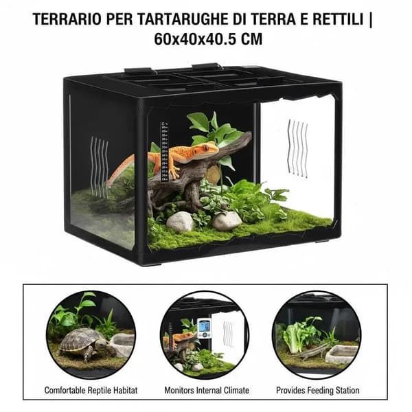 Terrarium, Temperaturregulering, Holdbart Design,Lys Grå