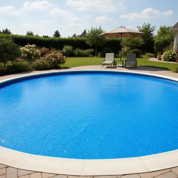 Poolöverdrag, 488 cm Diameter, Hållbart PE-material,Blå