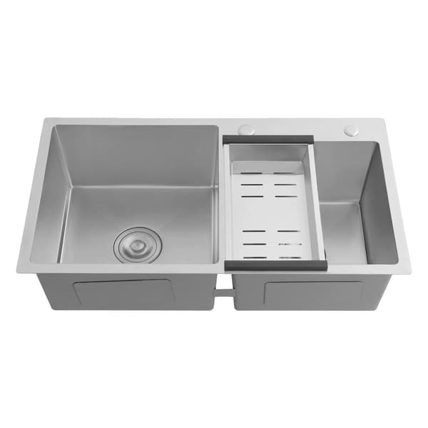 Köksdisk, Dubbel Skål Design, Modern Stil,Silver
