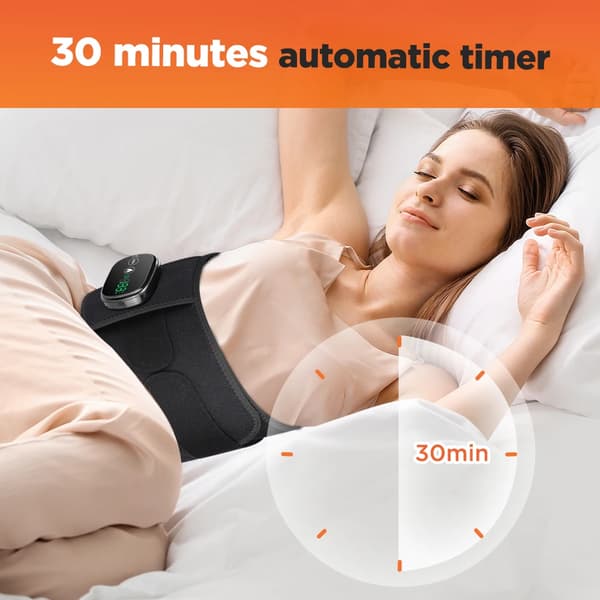 Talje Massager, Justerbar Varme, Vibrationsterapi,sort