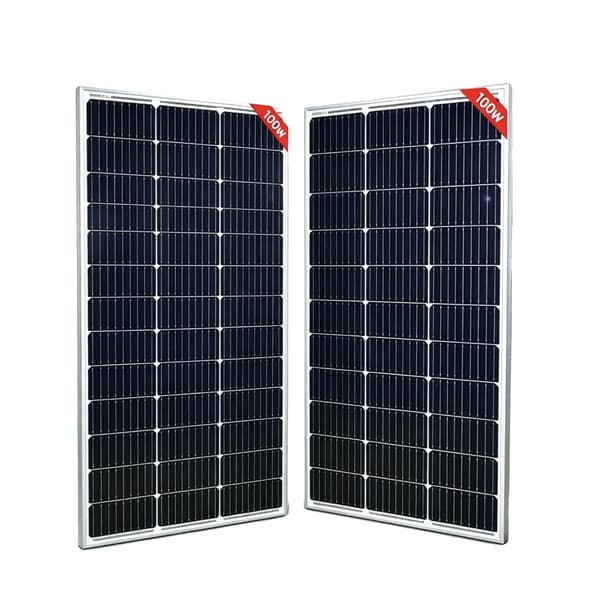 Solpanel, hærdet glas, høj effektivitet,2stk 100w panel