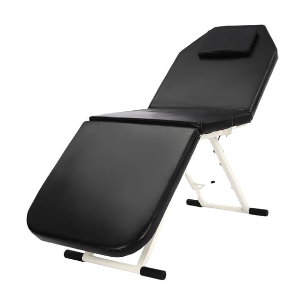 Massagebord, Justerbart Ryggstöd, Fällbar Design,svart