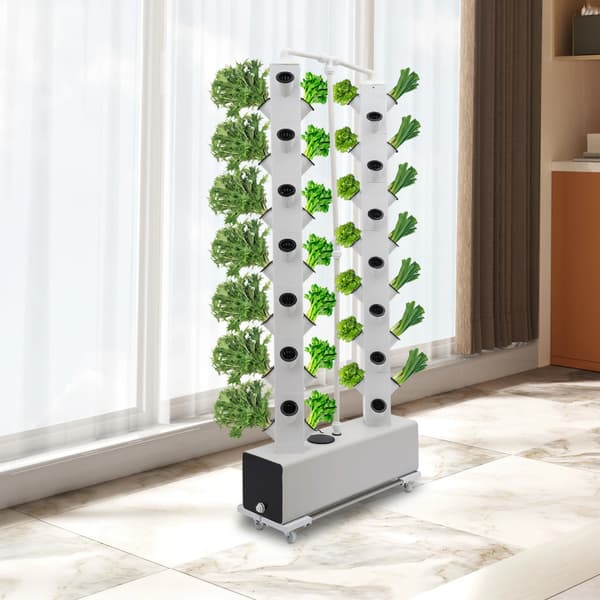 Hydroponisk Vækstsysten, Vertikal Design, Automatisk Timer,Hvid