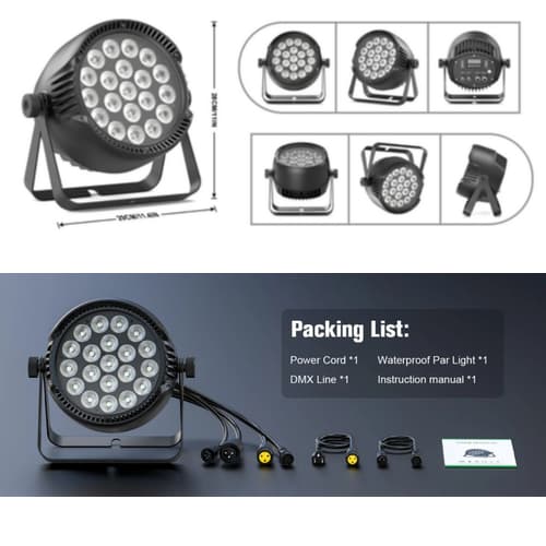 Par Lys, RGBW LED, Vandtæt,sort, EU stik