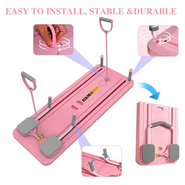 Abdominal Trainer, Foldbar Design, Automatisk Tilbagefaldsteknologi,Pink