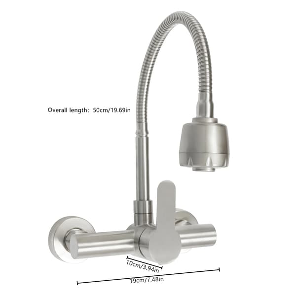 Kran, 360° Rotera, Dubbel Sprayläge,Silver
