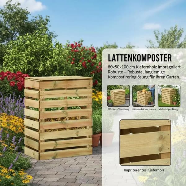 Kompostbeholder, Holdbar Struktur, Beluftningsdesign,Lys Gul