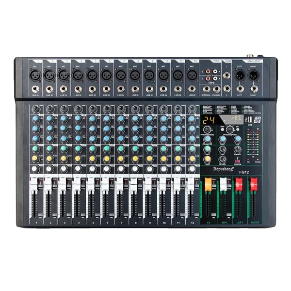 Lydmixer, 24 Kanaler, Indbyggede Effekter,FG12