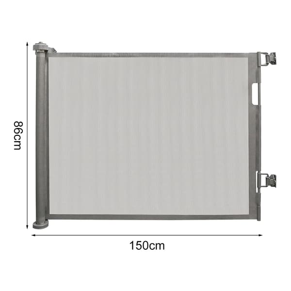 Säkerhetsbarriär, Fällbar Design, Enhandsgrepp,150 cm Grå