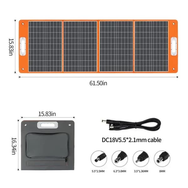 Solpanel, Bærbar og Sammenfoldelig, Miljøvenlig Strømkilde,18V 5.6A