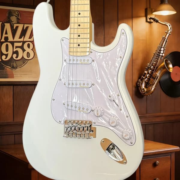 Gitarr, Mahognykropp, Justerbar Bro,39 inches, VIT
