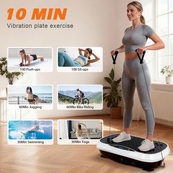 Värähtelyalusta, Bluetooth, Vastusnauhat,Valkoinen väri