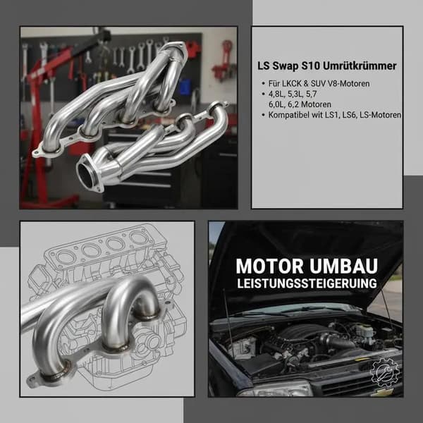 Avgassystem, Rostfritt Stål, Universell Passform för LS V8 Motorer, armégrön