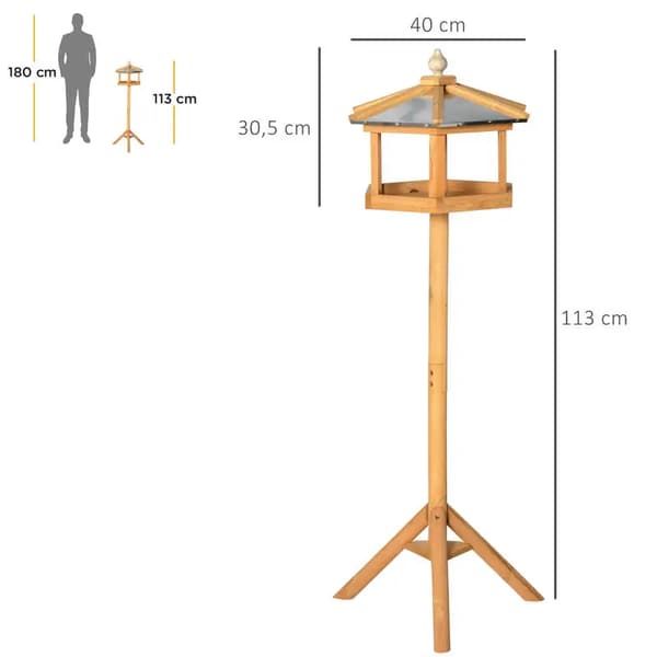 Fuglefoder, Åben Bakke Design, Robust Trækonstruktion,hær grøn