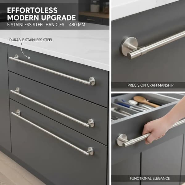 Skåpluckor, Rostfritt Stål, Modern Design,armégrön
