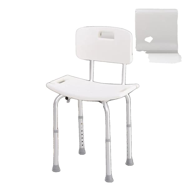 Duschstol, Höjdjusterbar, Ergonomisk Design,VIT