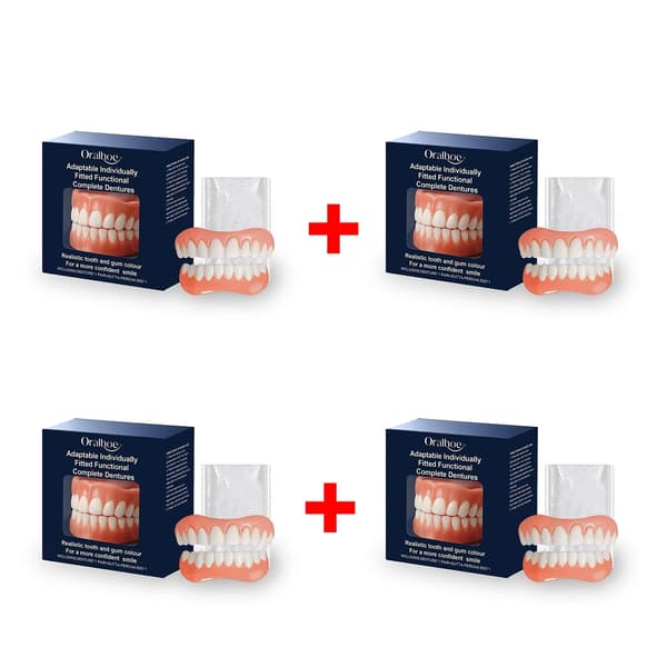 Tandprotesesæt, Blødt Silikone Materiale, Brugervenligt Design,4pcs