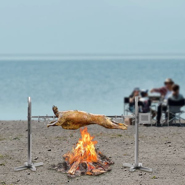 Grillspettset, Elektrisk Motor, Höjdjusterbar, Silver