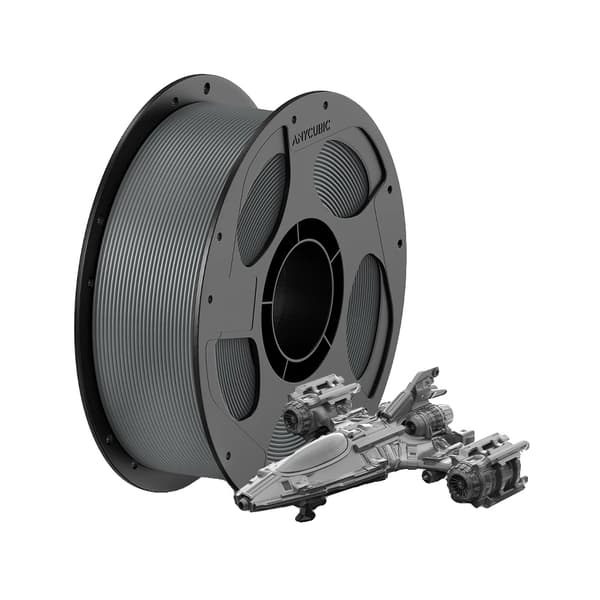 3D-printer filament, PETG-material, solid form,1kg Tekstur Grå