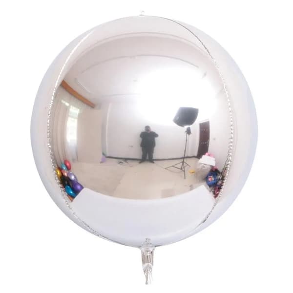 Ballon, 4D Rund Design, 10 Stykker,Sølv-a, 15Tommer-a