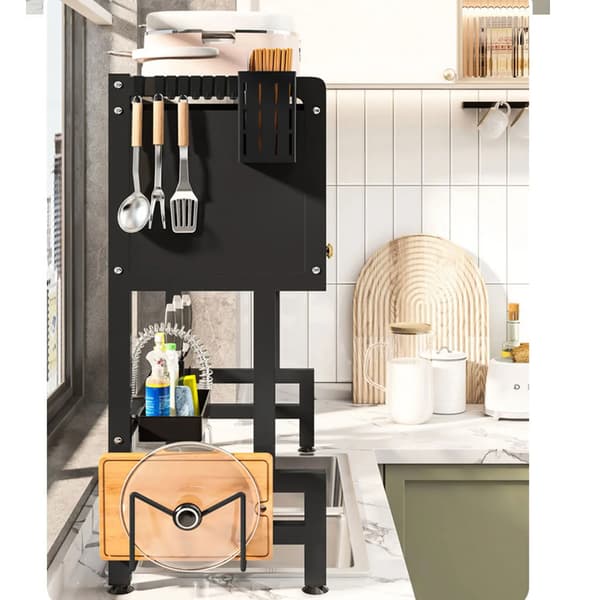 Diskställ, Dubbel Våning, Platsbesparande Design,svart